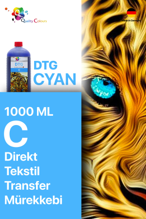 Qc Brother DTG Tekstil Baskı Mürekkebi Mavi 1000 ML - 2