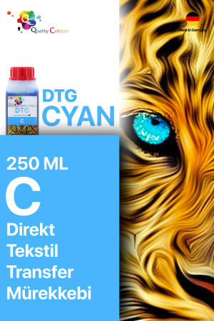 Qc Brother DTG Tekstil Baskı Mürekkebi Mavi 250 ML - 2