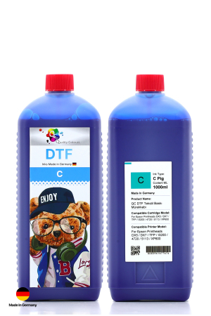 Qc Epson DTF Tekstil Baskı Mürekkebi Mavi 1000ml - 5