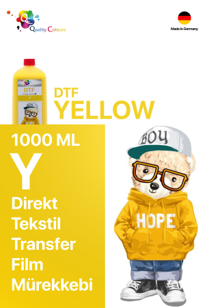 Qc Epson DTF Tekstil Baskı Mürekkebi Sarı 1000ml - 2