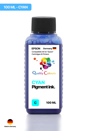 QC Epson Colorworks Mavi Pigment 100ml Etiket Mürekkebi - 1