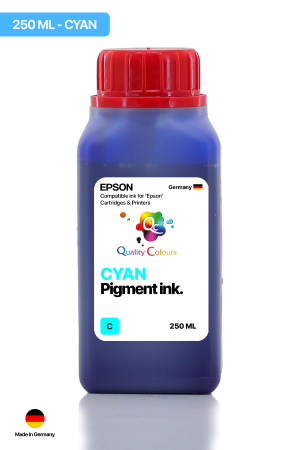 QC Epson Colorworks Mavi Pigment 250ml Etiket Mürekkebi 